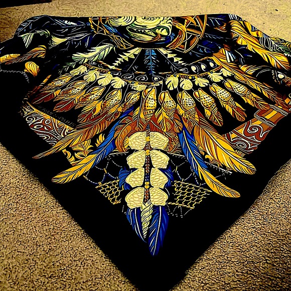 💯HermesSilkLargeScarfONEof a KindFabulousSIGNED Artist+Logo+2HermesBoxes+Ribbon - Picture 6 of 16